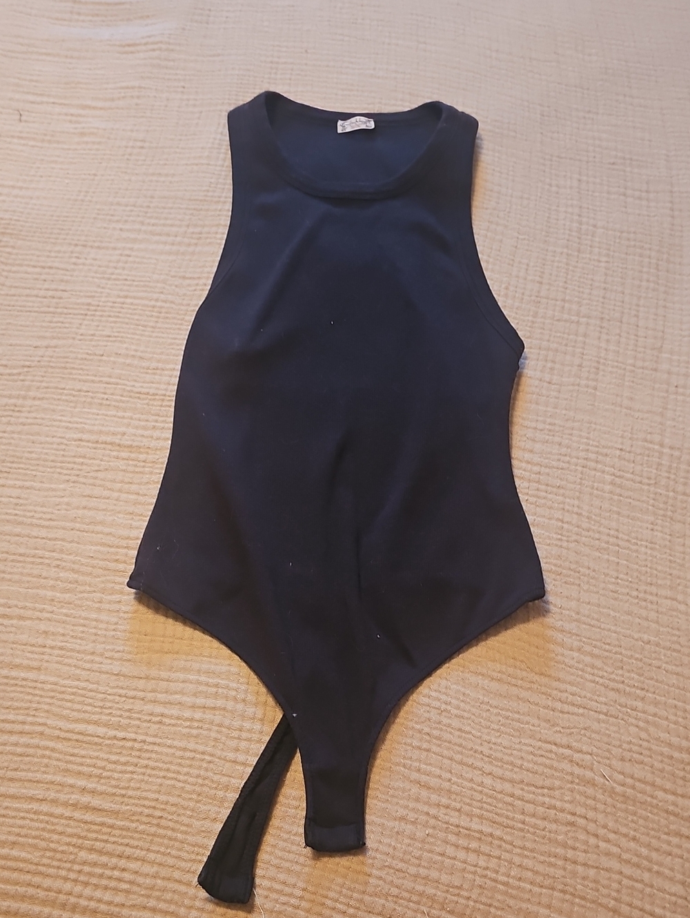 Free People Black Sleeveless Tank Bodysuit
